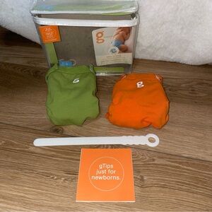 gDiapers Green & Orange Little gPants Small 8-14lbs